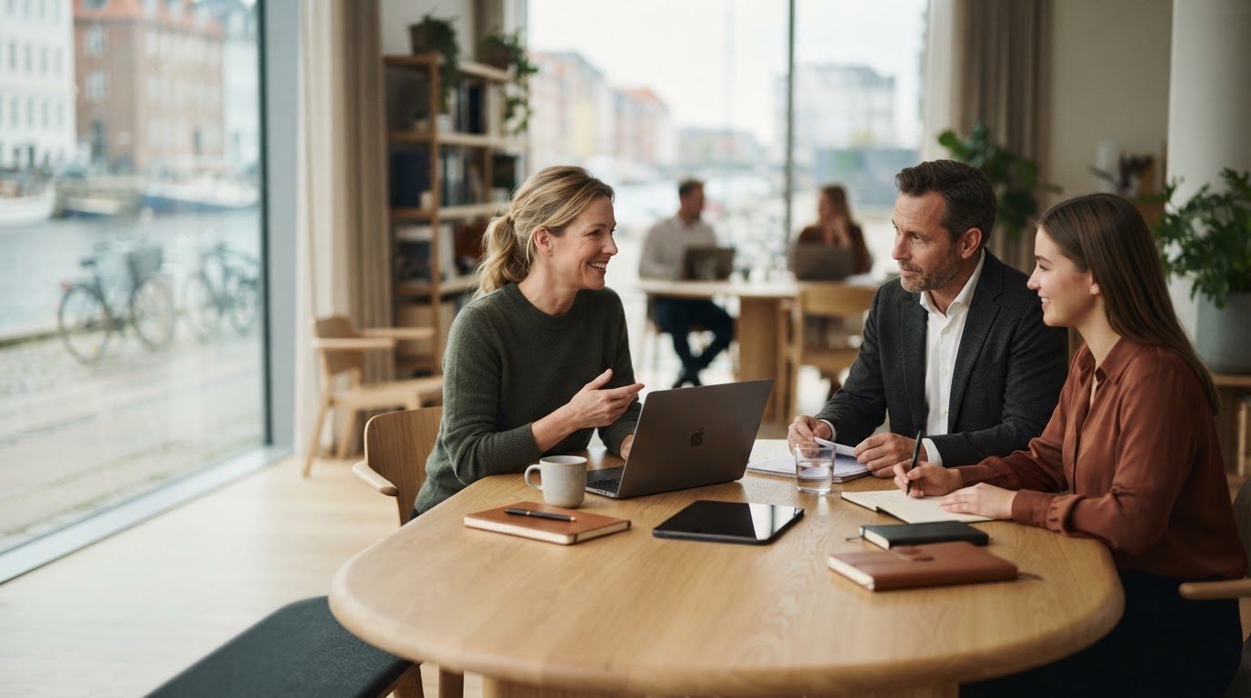 Wyrpelo Iqvane arbejdsstation med tablet, der viser en markedsdatagraf